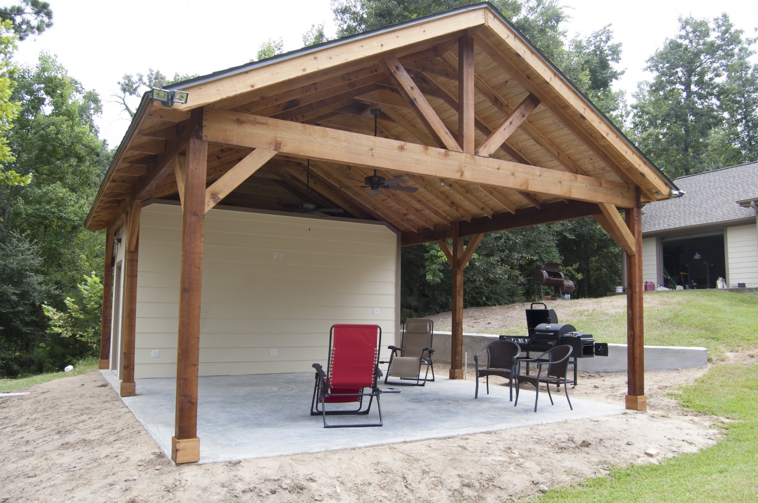 outdoor patio with storage shed