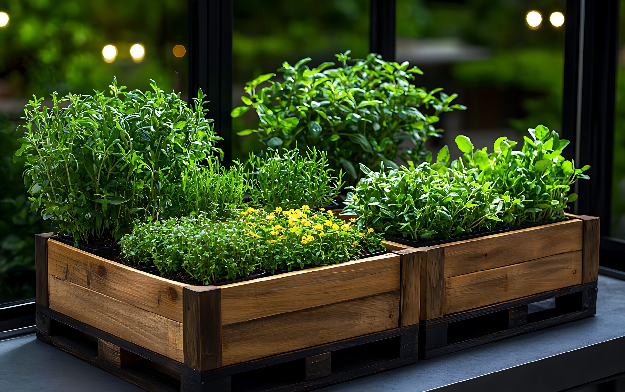Herbs in Wooden Planters Smart Home Design