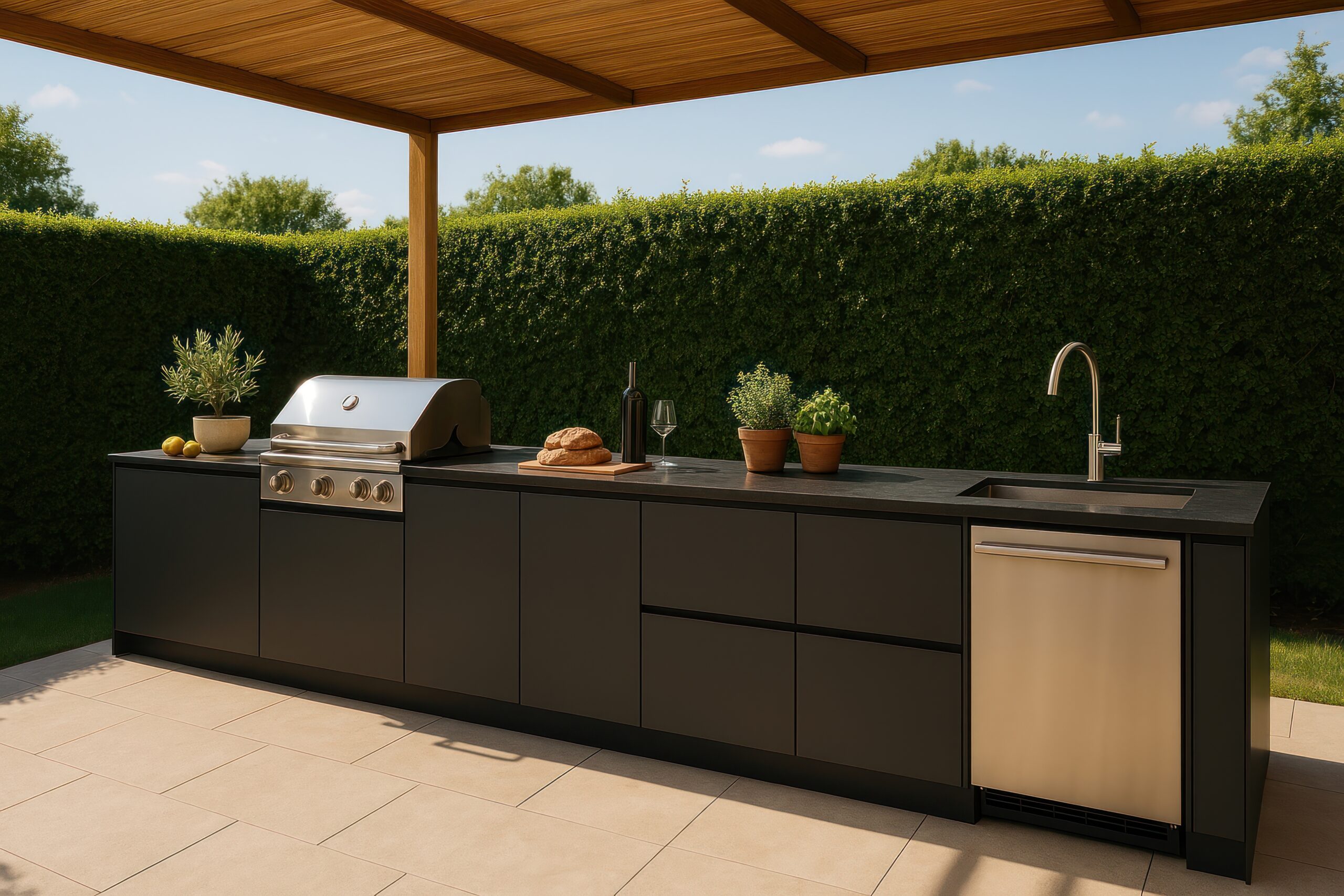 Modern outdoor kitchen design. Maximize Kitchen Storage