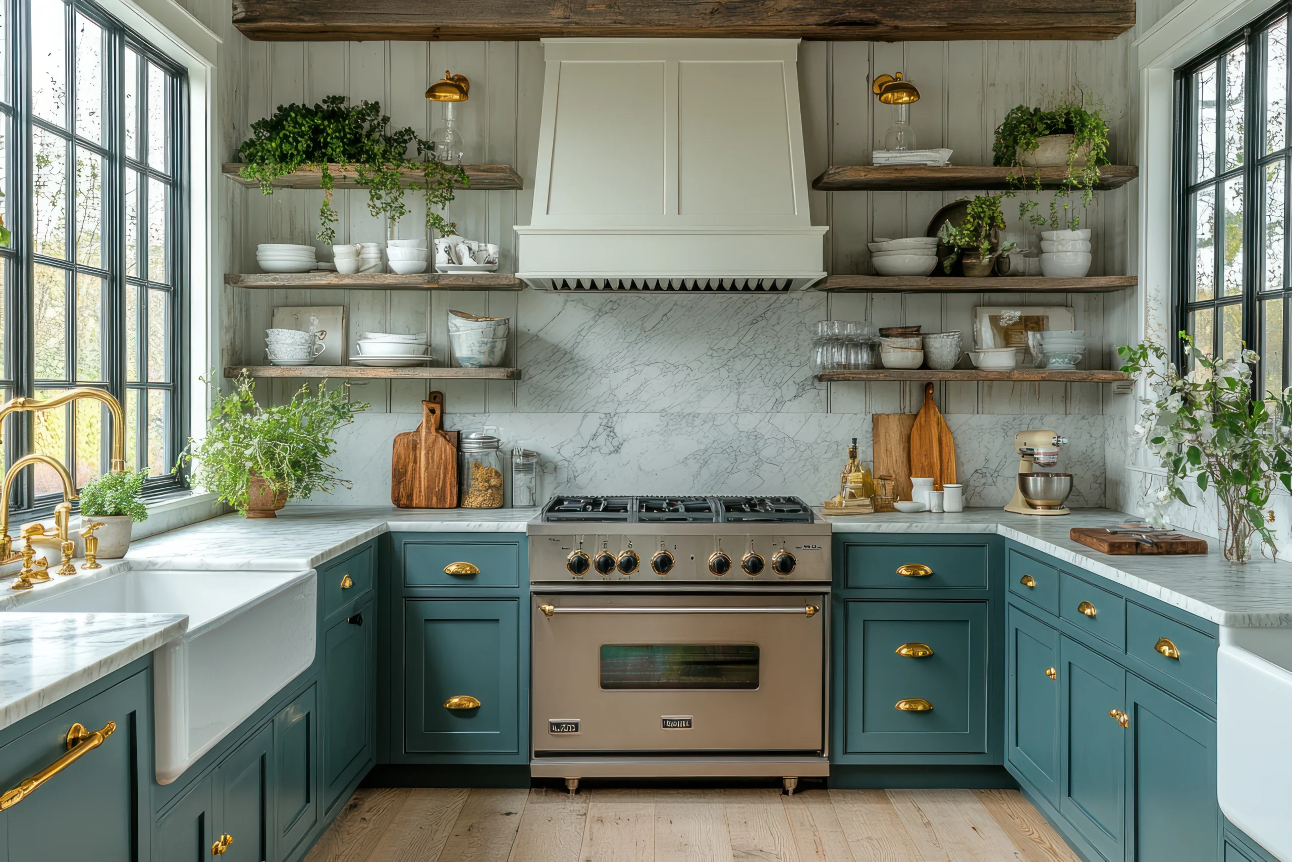 Room with tall windows under construction