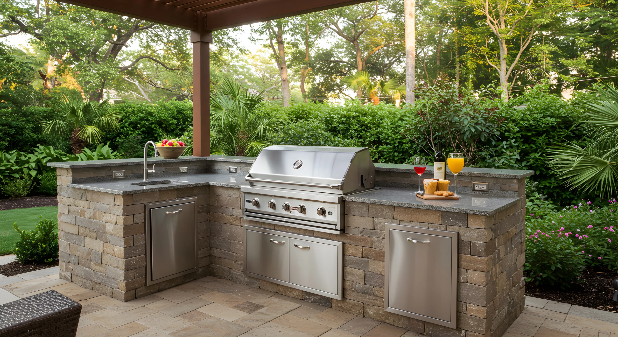 outdoor grill in kitchen